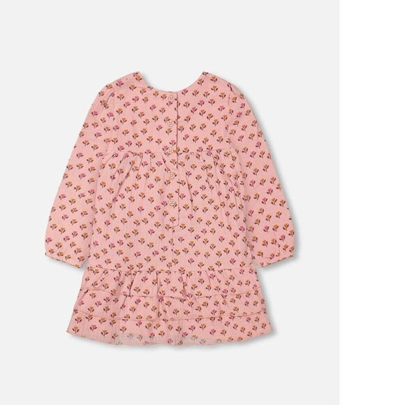 Deux par Deux Pink Tulip Muslin Long Sleeve Dress Baby 24M - Picture 3 of 11